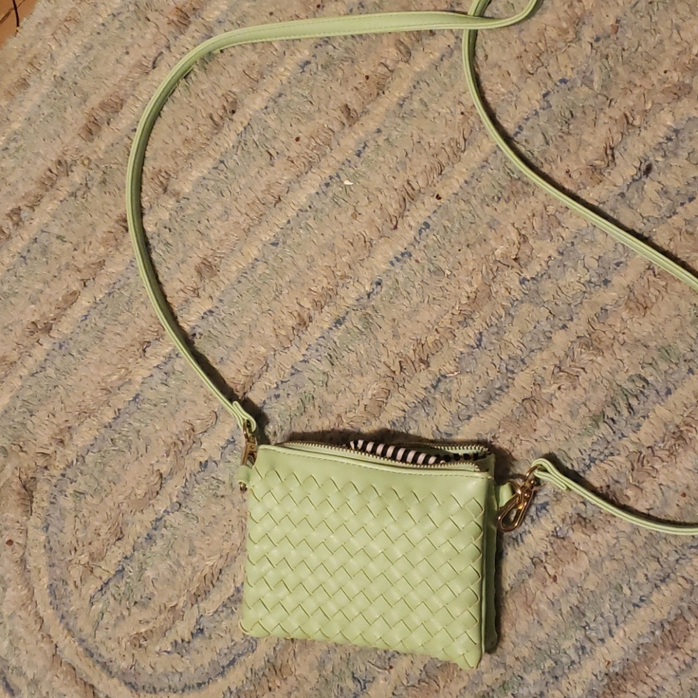 Small, Mint green over the shoulder purse